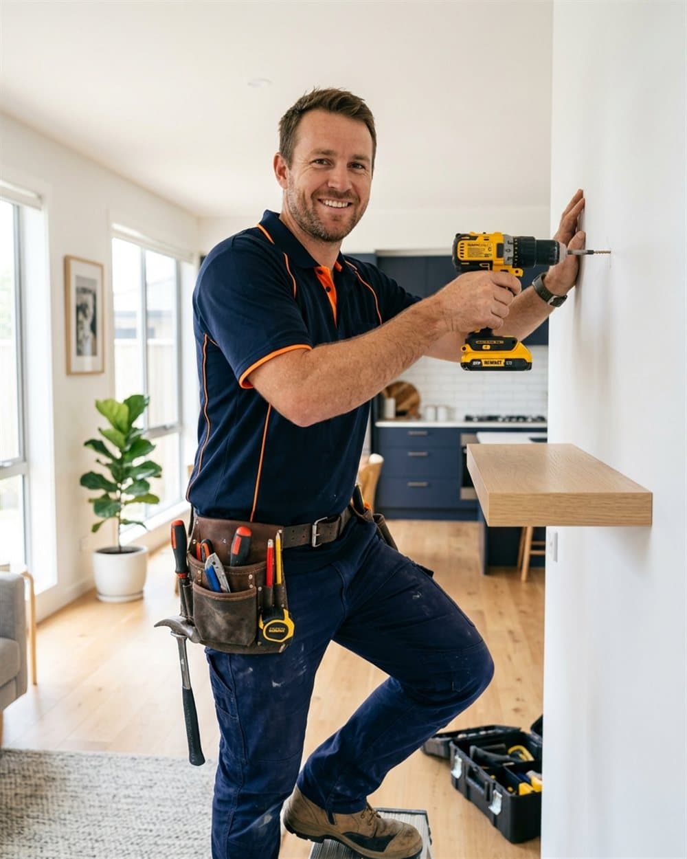AZ Smart Fix handyman mounting a shelf